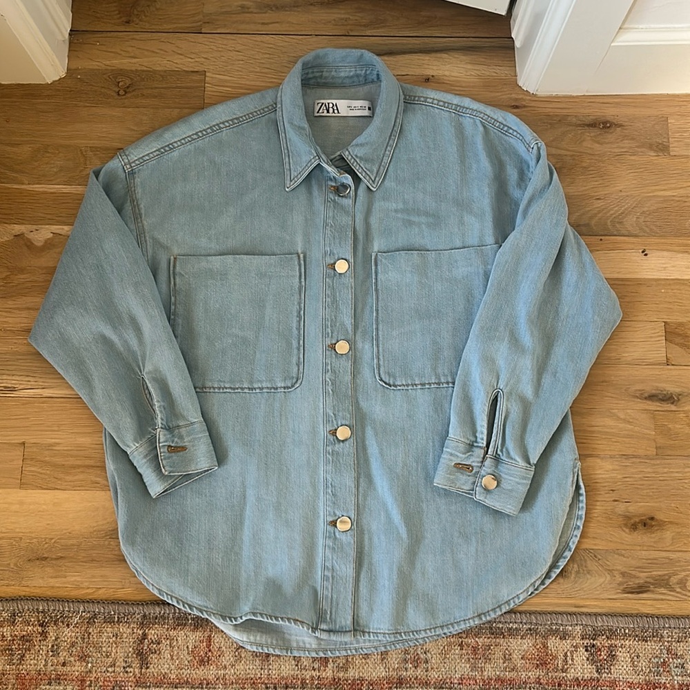 Zara denim shirt jacket Small